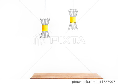 Designer ceiling lamps over desktop Designer ceiling lamps over desktop 31727907