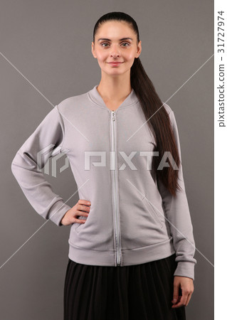 Girl wearing sweatshirt, mock-up 31727974