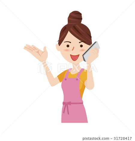 Young housewife mobile phone 31728417