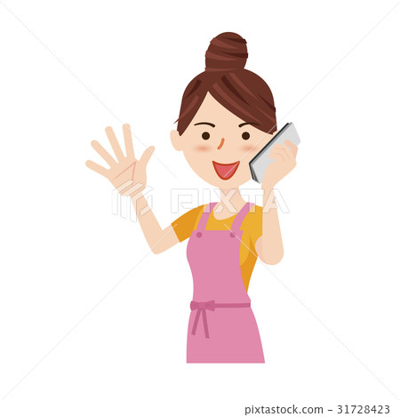 Young housewife mobile phone 31728423
