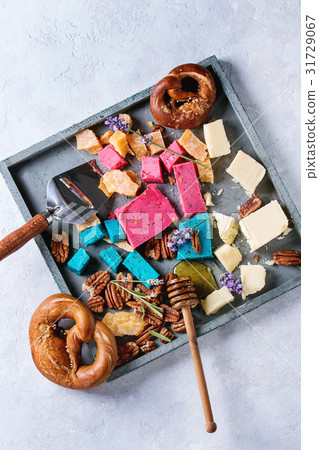 Variety of colorful holland cheese Variety of colorful holland cheese 31729067