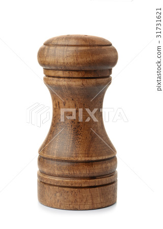 Front view of wooden salt shaker 31731621