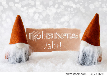 Bronze Gnomes, Frohes Neues Jahr Means New Year Bronze Gnomes, Frohes Neues Jahr Means New Year 31731698