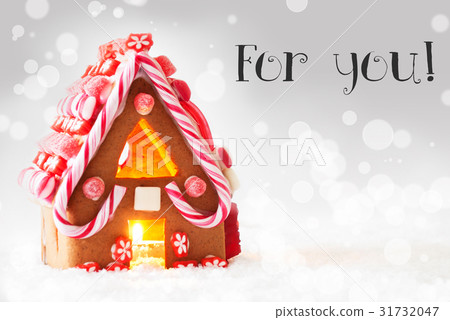 Gingerbread House, Silver Background, Text For You Gingerbread House, Silver Background, Text For You 31732047