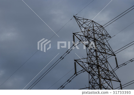 High voltage pole, electricity transmission line High voltage pole, electricity transmission line 31733393