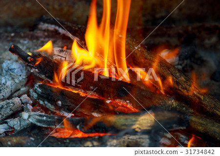 Background of Flames and Glowing Embers Campfire Background of Flames and Glowing Embers Campfire 31734842