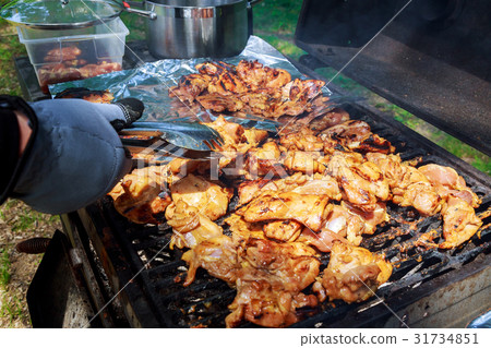 BBQ Grilled Chicken Skewers and Kabob BBQ Grilled Chicken Skewers and Kabob 31734851