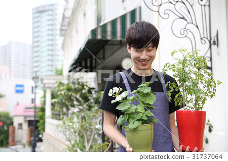 Men with flowerpots Men with flowerpots 31737064