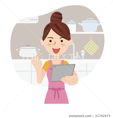 Young housewife kitchen Young housewife kitchen 31742073