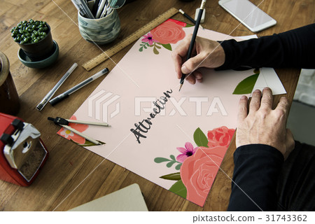 Love Fondness Flower Boarder Card Concept 31743362