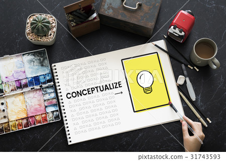 Hand working on notebook network graphic overlay Hand working on notebook network graphic overlay 31743593