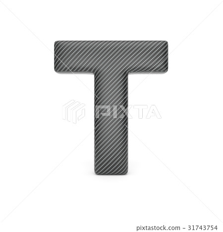 Alphabet made of Carbon fiber, letter T.  31743754