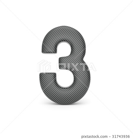Number 3, Alphabet made of Carbon fiber.  31743936