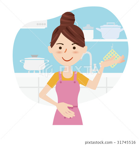 Young housewife kitchen 31745516