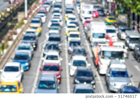 Blur traffic jam of a street road 31746017