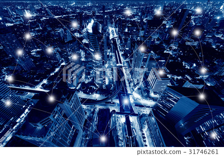 Connection Concept of Skyscrapers and Sat 31746261