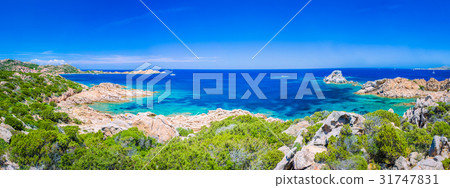 Pure clear azure sea water and amazing rocks on Pure clear azure sea water and amazing rocks on 31747831