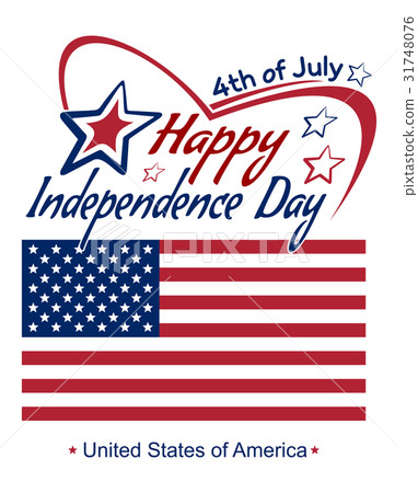 Independence Day lettering card. 4th of July 31748076