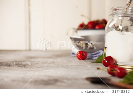 Ingredients for sweet cherry jam Ingredients for sweet cherry jam 31748812