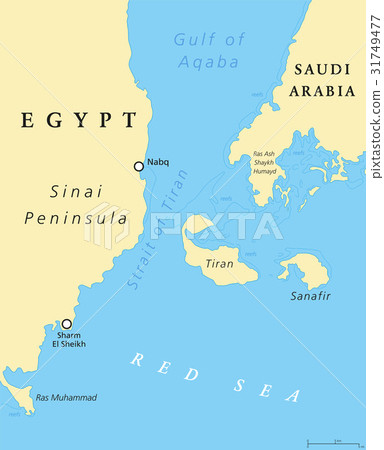 Strait of Tiran political map 31749477