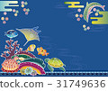 Red-type style Okinawa's seascape - Manta, dolphin, sea turtle, tropical fish and coral 31749636