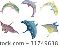 Red-type style Okinawa's sea life set - Manta dolphin 31749638