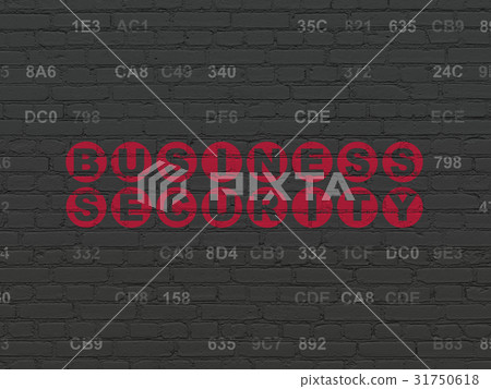 Safety concept: Business Security on wall Safety concept: Business Security on wall 31750618