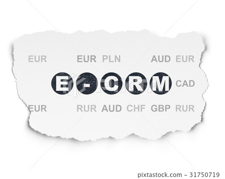 Finance concept: E-CRM on Torn Paper background 31750719