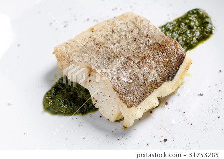 Fried fish fillet, Atlantic cod with rosemary in Fried fish fillet, Atlantic cod with rosemary in 31753285