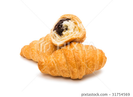 Croissant with chocolate 31754569