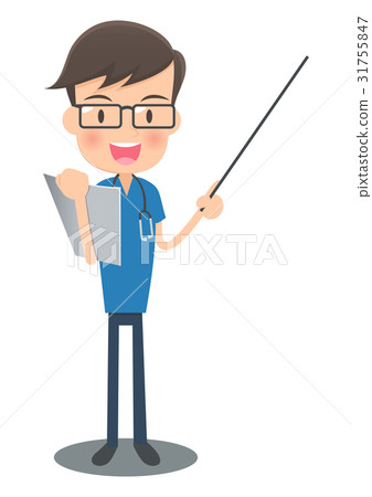 A blue surgical cloth doctor who has a file and explained with a command stick A blue surgical cloth doctor who has a file and explained with a command stick 31755847