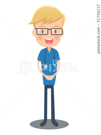 Blue surgical clinic doctor in front of hand 31756217