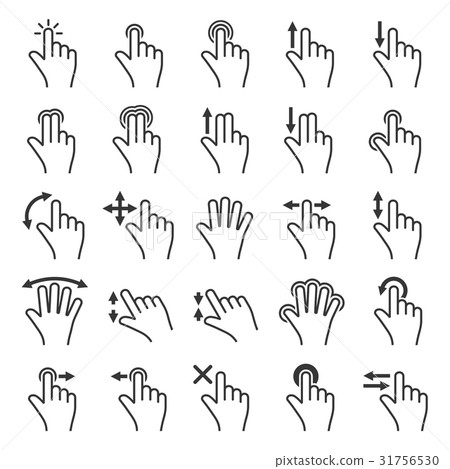 Gesture Icons Set for Mobile Touch Devices. Vector 31756530