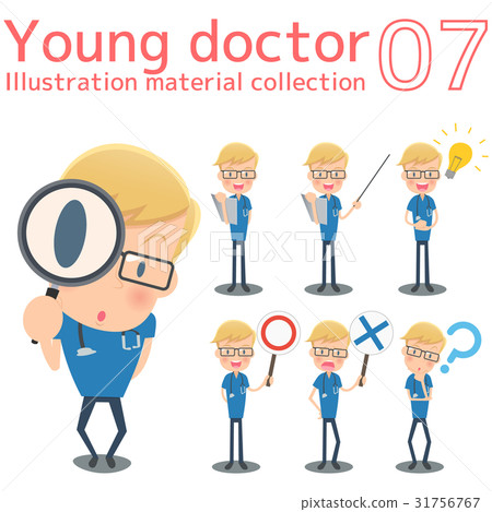 Blue surgical clothes doctor set 31756767