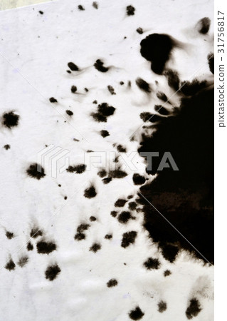 Black Ink Conveyed Over White Close-up Paper. Black Ink Conveyed Over White Close-up Paper. 31756817