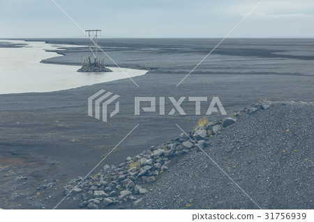 Black Volcanic Ash Field in Iceland 31756939