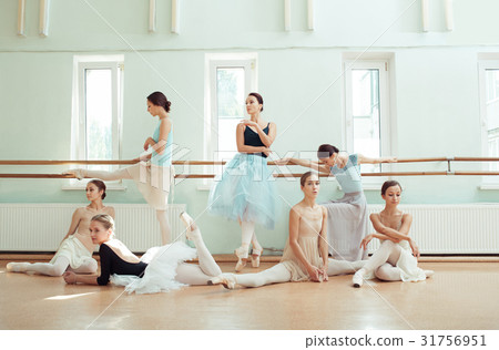 The seven ballerinas at ballet bar The seven ballerinas at ballet bar 31756951