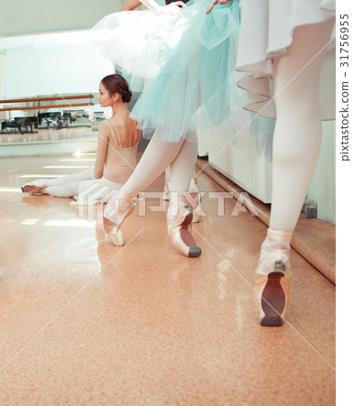 The seven ballerinas at ballet bar 31756955