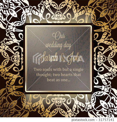 Invitation card, background with luxury gold frame Invitation card, background with luxury gold frame 31757141