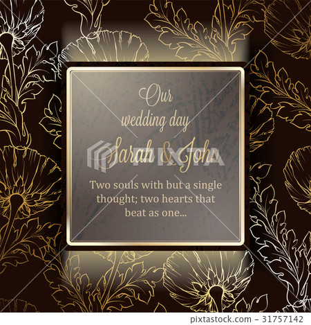 Invitation card, background with luxury gold frame Invitation card, background with luxury gold frame 31757142