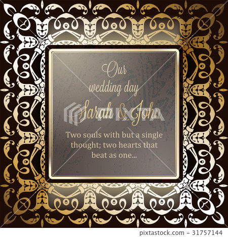 Invitation card, background with luxury gold frame Invitation card, background with luxury gold frame 31757144