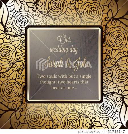 Invitation card, background with luxury gold frame Invitation card, background with luxury gold frame 31757147