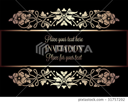 Invitation card, background with luxury gold frame 31757202