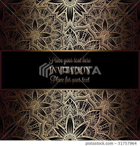 Baroque background with vintage frame 31757964