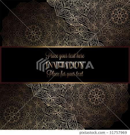 Baroque background with vintage frame 31757969
