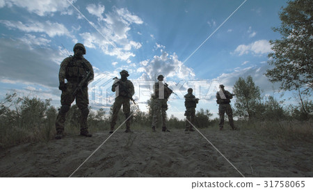 Military troop in a row Military troop in a row 31758065