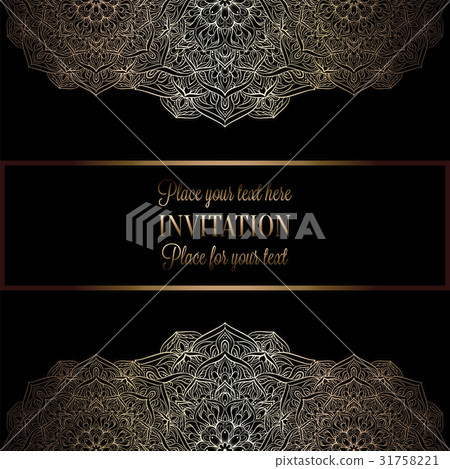 Wedding invitation or card, intricate lace mandala 31758221