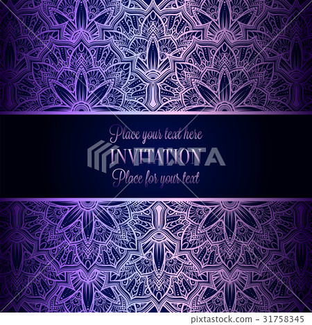 Wedding invitation or card, intricate lace mandala Wedding invitation or card, intricate lace mandala 31758345