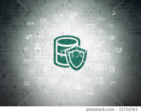 Database concept: Database With Shield on Digital 31758563