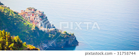 Panoramic view of beautiful view of Corniglia from Panoramic view of beautiful view of Corniglia from 31758744